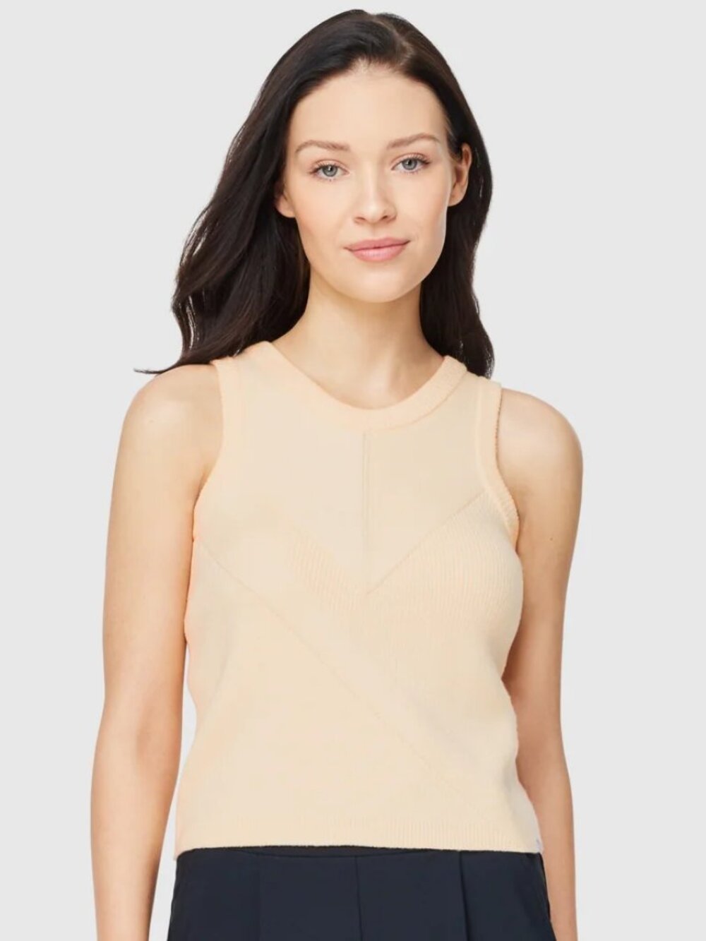 *NWOT Friday FWD Women's Fine Knit Patterned Tank Ecru Cream Medium